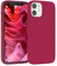 EAZY CASE Premium Silikon Handyhülle kompatibel mit iPhone 12 Mini, Slimcover mit Kameraschutz und Innenfutter, Silikonhülle, Schutzhülle, Bumper, Handy Case, Hülle, Softcase, Beere