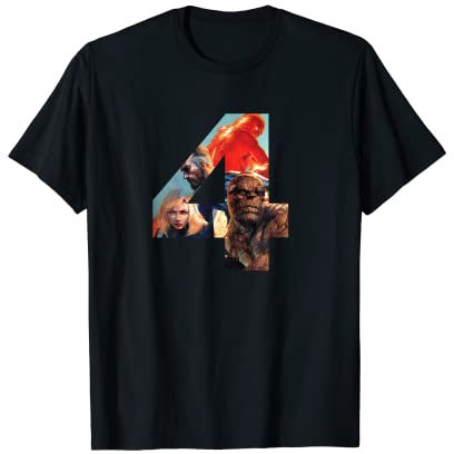Marvel Fantastic Four 4 Super Hero Team T-Shirt