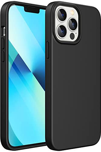 JETech Silicone Case for iPhone 13 Pro Max 6.7-Inch, Silky-Soft Touch Full-Body Protective Case, Shockproof Cover with Microfiber Lining (Black)