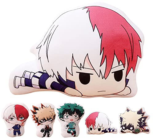 Jiumaocleu My Hero Academia Plüschkissen, No Hero Academia Figuren Plushies, Anime MHA Merch Weiches Kissen für Weihnachten Geburtstagsgeschenk