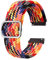BISONSTRAP Nylon Uhrenarmband 18mm, Verstellbare Geflochtene Uhrenarmbänder für Herren und Damen, Regenbogen/Silber Schließe