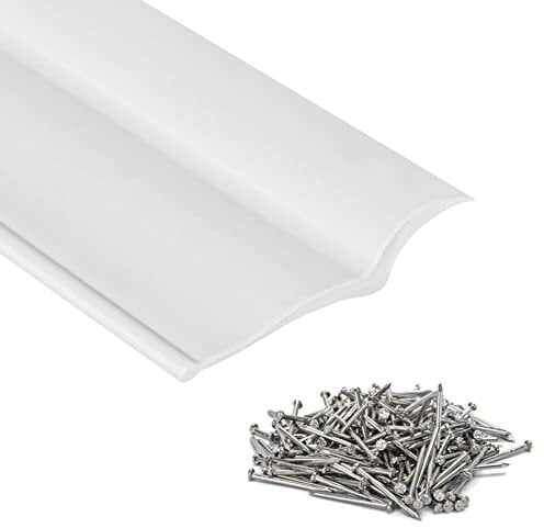 Garage Door Weather Stripping Top and Sides - 16.4 Feet Long Weatherproofing Durable Garage Door Rubber Seals with Nails(White)