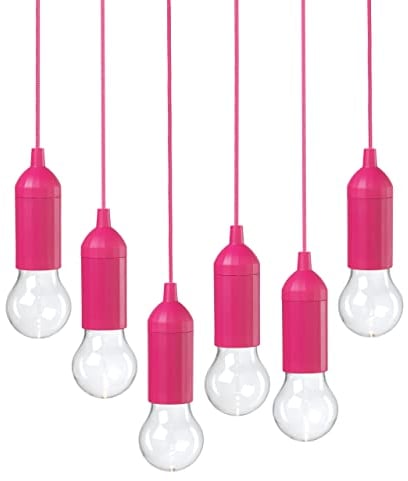 Auraglow Batteriebetriebene LED-Leuchten für den Außenbereich, ideal für Garten, Sonnenschirm, Pavillon, Pergola oder Innenbereich, Rosa, 6 Stück