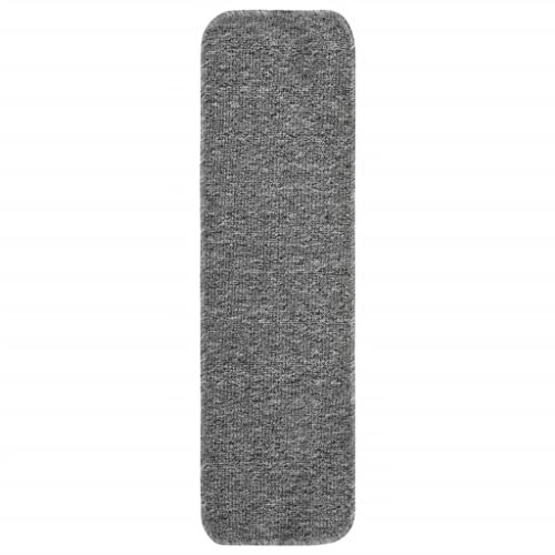 homiuse Antirutsch Stufenmatten 15 STK. 75x20 cm Grau Rechteckig Treppenstufen Matten Modern Stufenteppich Stufenmatten Innen Treppenstufen Antirutsch Treppenstufen Schutz Komfortabel & Langlebig