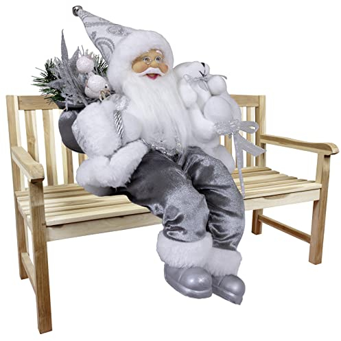 Christmas Paradise Sitzender Weihnachtsmann 30cm Deko-Figur Kantenhocker (Modell Olaf)