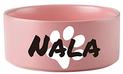 Personalized Ceramic Dog Cat Bowls Dog Water and Food Dish Custom Pet Bowl for Small Medium Large Dogs Kitten Puppy Bowls Bottom Non-Slip (Pink)