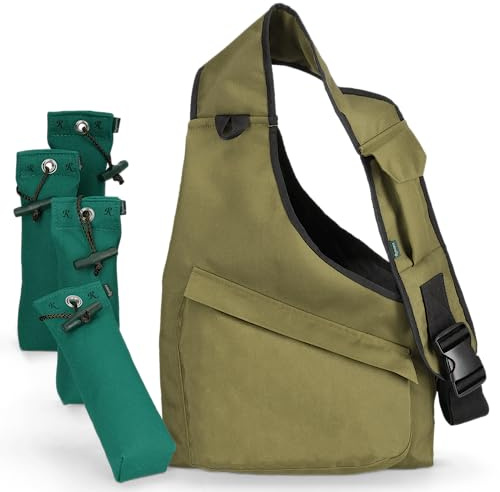 Romneys Dummytasche Sidemount inkl. 4 Standard-Dummies | Dummytasche Sidemount Standard-Dummy | Ideal für das Hundetraining (grün)