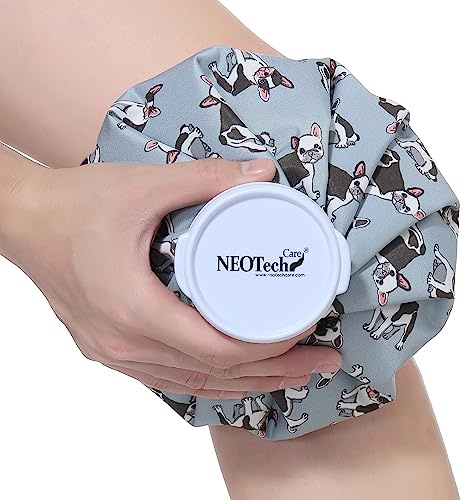 NEOtech Care Eisbeutel - Kühlbeutel mit Schraubdeckel - wiederverwendbarer, nachfüllbarer Beutel - Blaue Bulldogge - 20 cm