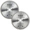 2 Pack - Rennie Tools - 255mm x 40T & 80T x 30mm Bore TCT Circular Wood Saw Blade Includes 25mm 20mm & 16mm Bore Reduction Rings. Compatible with Bosch Makita Dewalt Circular Saw Etc