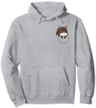 Pferd in Tasche Lustige Pferde In Brustbeutel Süße Pferde Pullover Hoodie