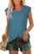 V-Neck Tunic for Ladies Fashion Breathable Shirts Basic Sleeveless Vest Daily Wear(Blue,L)