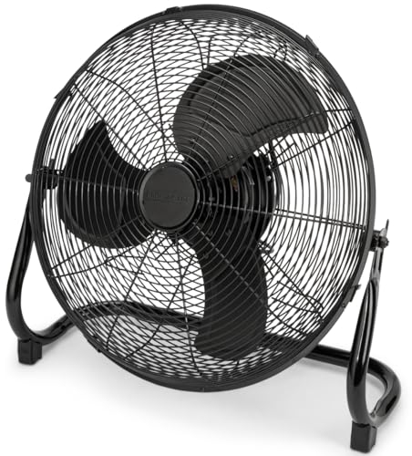 ProfiCare® Windmaschine mit 40 cm Ø | Ventilator verstellbarer Winkel | Bodenventilator 3 Stufen | Ventilator leise aus Metall | Luftkühler | Standlüfter | Raumkühler | PC-VL 3065 WM matt schwarz
