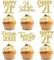30 Stück Vintage 2003 Cupcake Toppers Glitzer Happy 21st Geburtstag Tortendeko Cheers to 21 Fabulous Twenty One Kuchen Deko für 21st Geburtstag Hochzeit Jahrestag Party Gold