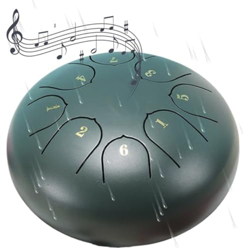 Rain Drum für Garten, Regentrommel 8 Noten, 15,2 cm Zungentrommel, Chakra Drum Regen, Chakradrum, Tongue Drum (Grün)