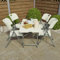 Home Vida 4ft Folding Table with Adjustable Height & Set of 4 Folding Chairs - Portable and Versatile for Indoor and Outdoor Use