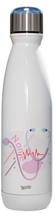Borraccia Termica Bottiglia Termica Acciaio Inox 500ml Made in Italy Thermos 24 Ore Freddo & 12 h Caldo - Personalizzata con nome - Icone (Stetoscopio A)