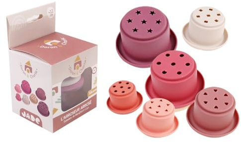 DORON & CHARLIE - Jeu de Bain - L'Arroseur Arrosé - 056346 - Silicone - Empilement - Jouet pour Enfants - Accessoire de Puériculture - Bébé - 1er Age - À Partir de 12 Mois