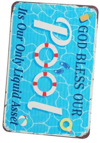 MERRYHAPY Sommerdeko Für Draußen Pool-slogan-schild Metall-pool-schild Wanddeko Für Draußen