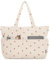 HOMESPON Handtasche Damen Tote Bag Shopper Groß Umhängetasche Cord Crossbody Beuteltasche Schultertasche Stoffbeutel für Einkaufen Schule Arbeit Reisen(Erdbeerweiß)