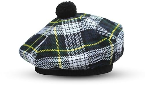 BELGLY Schottischer Tam-O-Shanter-Hut aus Acryl Tammy Jimmy Flache Mütze in vielen Tartans, Einheitsgröße