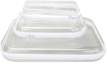 HTU Hard Clear Zipper Case Waterproof Portable Item Storage Travel Organizer Box Home Family Intimate Apparel Storage for Building Blocks Puzzles Cosmetics