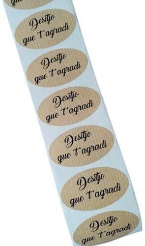Klebeetiketten Kraft Desitjo T'agradi, 100 Stück, oval, 5 x 3 cm