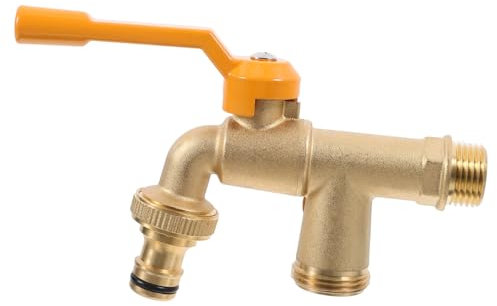 Mipcase Robinet Eau Extérieur Mural Laiton Séparateur De Robinet à Double Sortie De Remplacement pour Maison Balcon Et Connecteur De Tuyau