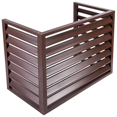 Cache Climatiseur Exterieur Aluminium, Couverture de Climatiseur, Clôture de Confidentialité Extérieur, Écran de Clôture for Climatiseur, Protection de Unité Extérieur for Pompe À Chaleur(Brown,100x50