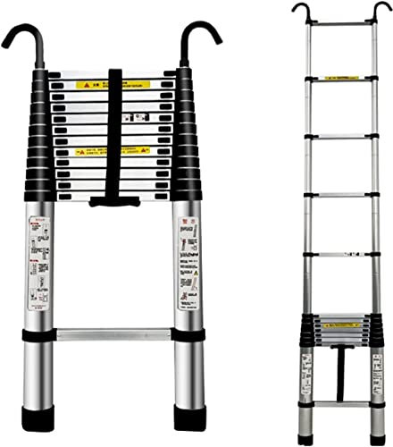 Scala telescopica in alluminio per accesso/camper con ganci, pieghevole, telescopica, per tenda da tetto e uso esterno, 1,8 m