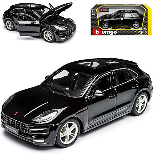 alles-meine.de GmbH Porsche Macan Turbo Schwarz Ab 2014 1/24 Burago Modell Auto mit individiuellem Wunschkennzeichen
