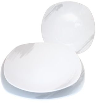 Set di Piatti Paint Da Tavola in Porellana Resistente Design Moderno, 18 Pezzi Per 6 Persone, Bianco e Grigio, Per Uso Quotidiano, Per Lavastoviglie.