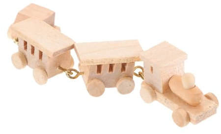 KONTONTY Puppenhaus-zubehör Mini-Zug Spielzeug Holz Cartoon-Zug Jungen- Und Mädchenzimmer- Für Kleinkinder