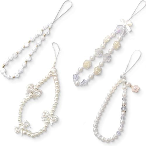 4 pièce Cordon de téléphone Portable, Bijou et dragonne, Dragonne telephone portable, Bracelet telephone portable, Chaine telephone portable