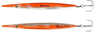 SPRO Mefo Inline EEL - Meerforellenblinker, Seatrout Inliner, Sandaal, Durchlaufblinker (Orange, 24g - 12cm)