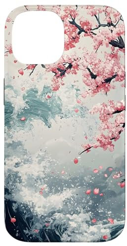 Kirschblüten-Wellenmuster Hülle für iPhone 14