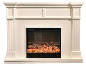HEAIQI Water Vapor Fireplace European Style Simple Electric Fireplace French Style Simulated Flame Heating TV Cabinet Fireplace Electronic Fireplace(B)