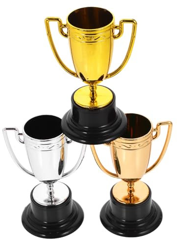 BESPORTBLE Mini TrophéE Enfant en Plastique - DéCoration Sportive pour CompéTitions Et FêTes TrophéE d'or pour RéCompense 8.2 X 5.6 X 4.5 Cm