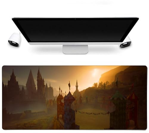 Hogwarts Legacy Große Schreibtischunterlage, 900 x 400 mm, erweitertes fantastisches Design, rutschfest, PC-Setup und magisches Geschenk