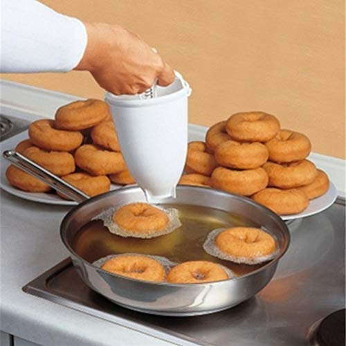 Donut Maker Dispenser, Plastic Doughnut Maker Dessert Baking Mold Tool Manual Doughnut Making Mold Kitchen Pastry Baking Tool