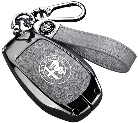 YIXIEDING Autoschlüssel Hülle für Alfa Romeo Junior Ibrida Q4 2025 Auto, Schockfest, Kratzfest, Flexibel, Schutzcase für Schlüsselfernbedienung, Langlebig,Grey2