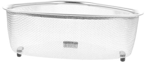 NUOBESTY Stainless Steel Sink Drain Basket Triangle Mesh Sink Strainer Corner Use