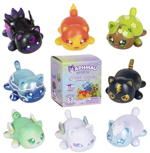 Aphmau MeeMeow Mystery Figures – Series 7; Blind Box, 1 of 8 Possible Elemental MeeMeows, Official Aphmau Merch