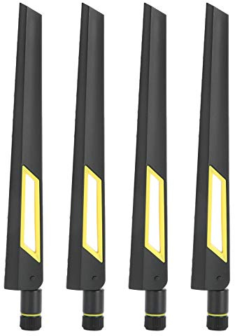 4Pcs 10dBi High Gain WiFi Antenna, RP SMA Male Dual Band 2.4GHz 5GHz Replacement Antenna for ASUS RT AX88U RT AC68U AC88U, EX6200 AC15, Wireless Router, PC Network Card