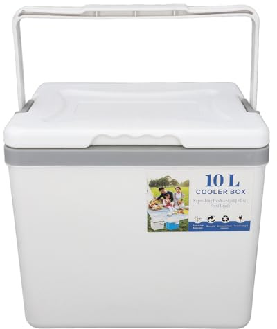 Caja Espuma Isotermica Negra 10L, Nevera Refrigerada EPS con Asa, Portátil y Aislada - Alta Eficiencia Térmica, Ligera y Segura para Camping, Picnic y Pesca (Blanc)