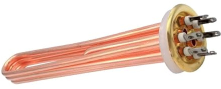Elektrisches Kupfer-Tauchheizelement (380 V) For Warmwasserbereiter (6 KW/7,5 KW/9 KW/12 KW/15 KW), 63-mm-Flansch, 3-phasig(15KW 400MM)