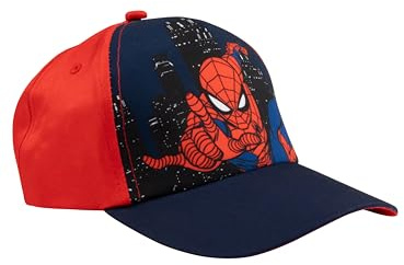 Marvel Spiderman Kappe für Jungen - Kinder Cap Basecap Baseballkappe verstellbar Rot/Blau