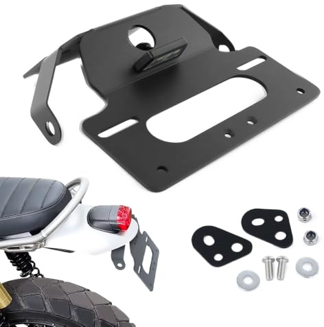 Velexmoto Number Plate Holder Fit for Triumph Scrambler 1200 XE/ 1200 XC | Motorbike Registration Plate Holder Fit for Scrambler 1200XE 2019-2024 Scrambler 1200XC Tail Tidy Eliminate with LED Light