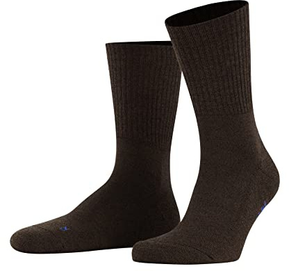 FALKE Unisex Walkie Light Socks, Crew Length, Thick Sole, Hiking Sock, Breathable, Moisture-Wicking, Merino Wool, Brown (Dark Brown 5450), 6.5-8.5, 1 Pair