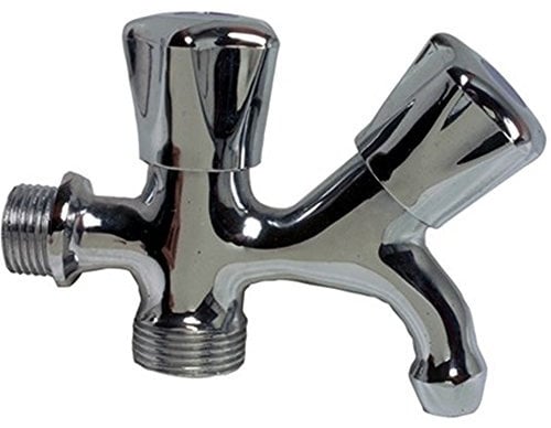 Rubinetto duplex cromato con attacco lavatrice 1/2 (004389)