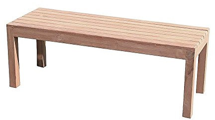 Teakholzbank Wartebank LEX 40x45x150cm, 75% maschinengefertigt, 25% Handarbeit, ofengetrocknet, aus nachhaltig bewirtschafteten Plantagenbau